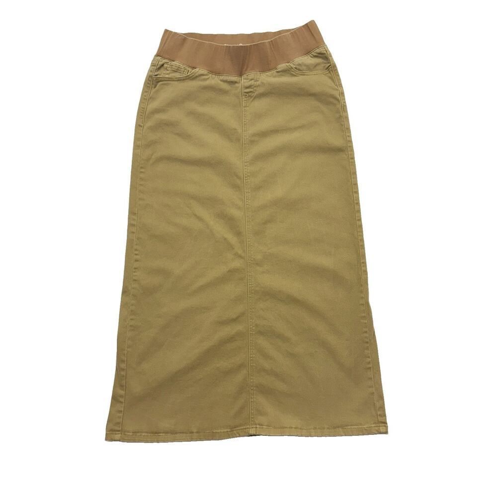 The Skirt Outlet Maternity Skirt Tan Stretch Maxi Modest Pencil Skirt Size 9/10